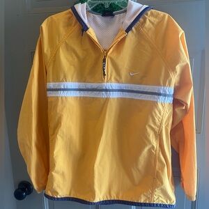 VTG 90s Nike Windbreaker Jacket Sz M Yellow Hoodie Half Zip Y2K Water Resistant